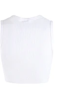 Hype and Vice Michigan Wolverines Womens White Cropped Cut Off Tank Top
