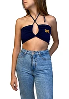 Hype and Vice Michigan Wolverines Womens Blue Slam Dunk Cropped Tank Top