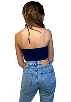 Hype and Vice Michigan Wolverines Womens Blue Slam Dunk Cropped Tank Top