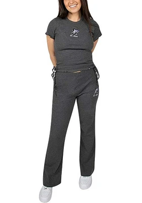 Hype and Vice K-State Wildcats Womens Charcoal Rivington Ribbed Short Sleeve T-Shirt