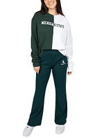 Hype and Vice Michigan State Spartans Womens Rivington Ribbed Green Sweatpants