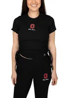 Hype and Vice Ohio State Buckeyes Womens Black Rivington Ribbed Short Sleeve T-Shirt