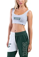 Hype and Vice Michigan State Spartans Womens Grey Crop Bra Tank Top