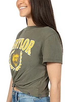 Hype and Vice Baylor Bears Womens Olive Checkmate Short Sleeve T-Shirt