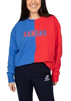 Hype and Vice Kansas Jayhawks Womens Navy Blue Quarterback LS Tee