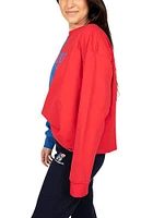 Hype and Vice Kansas Jayhawks Womens Navy Blue Quarterback LS Tee