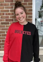 Hype and Vice Ohio State Buckeyes Womens Red Quarterback LS Tee