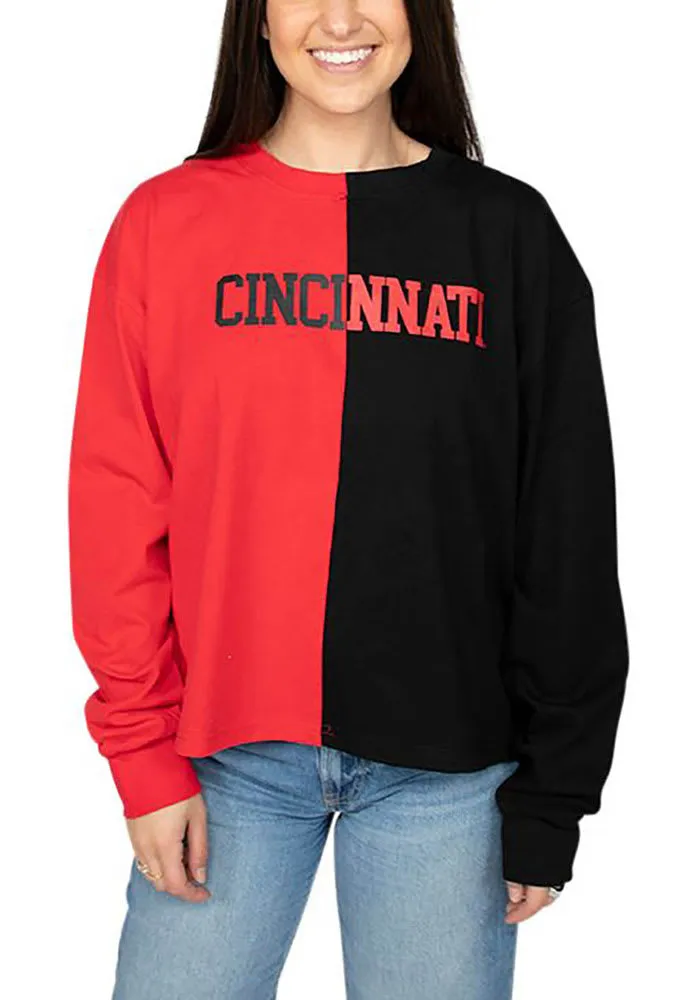 Hype and Vice Cincinnati Bearcats Womens Red Quarterback LS Tee