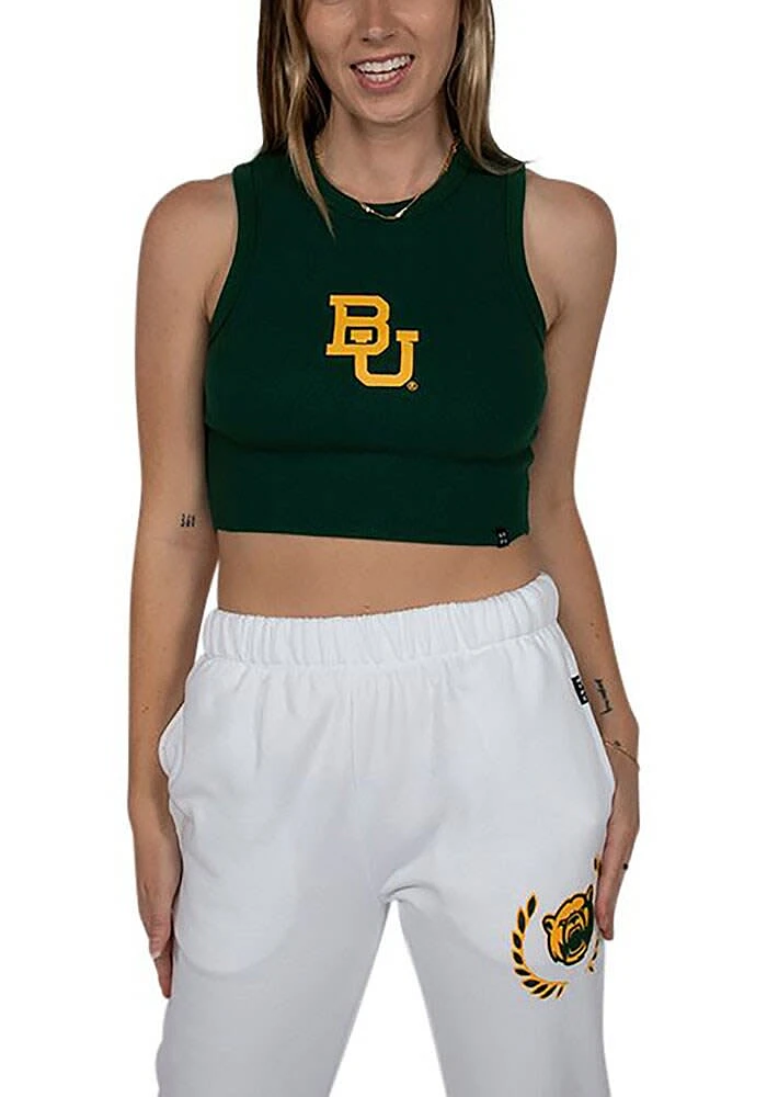 Hype and Vice Baylor Bears Womens Boyfriend White Sweatpants