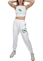 Hype and Vice North Texas Mean Green Womens Boyfriend White Sweatpants