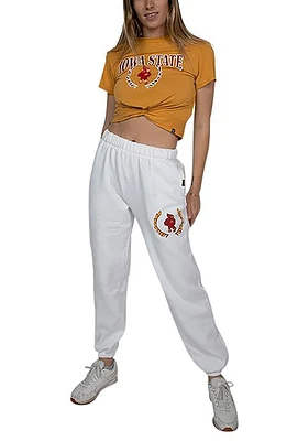 Hype and Vice Iowa State Cyclones Womens Boyfriend White Sweatpants