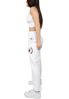 Hype and Vice Kansas Jayhawks Womens Boyfriend White Sweatpants
