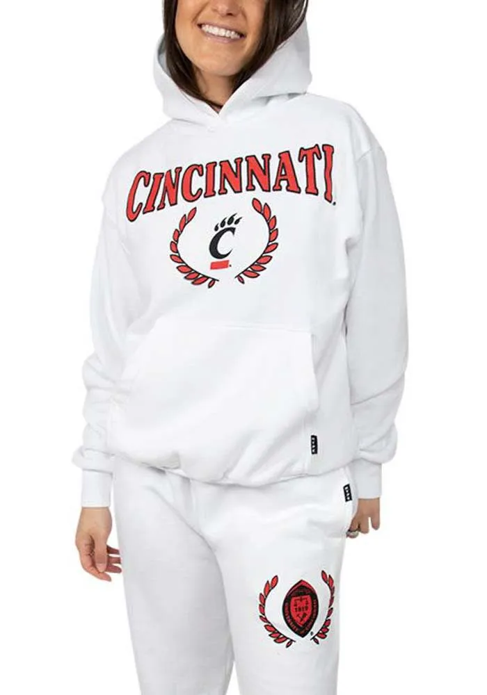 Hype and Vice Cincinnati Bearcats Womens Boyfriend White Sweatpants