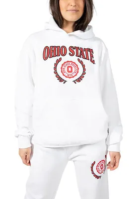 Hype and Vice Ohio State Buckeyes Womens Boyfriend White Sweatpants