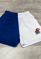 Hype and Vice Kansas Jayhawks Womens White Dime Two Tone Shorts