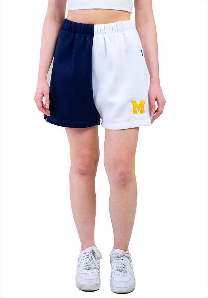 Hype and Vice Michigan Wolverines Womens White Dime Two Tone Shorts