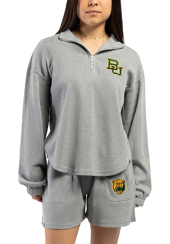 Hype and Vice Baylor Bears Womens Grey Grand Slam Qtr Zip
