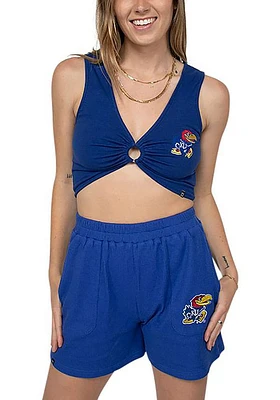 Hype and Vice Kansas Jayhawks Womens Blue Grand Slam Shorts