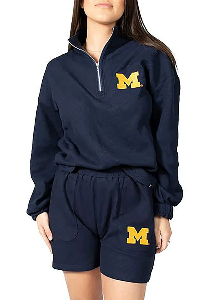 Hype and Vice Michigan Wolverines Womens Blue Grand Slam Shorts