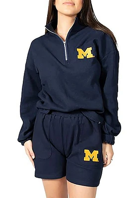 Hype and Vice Michigan Wolverines Womens Blue Grand Slam Shorts