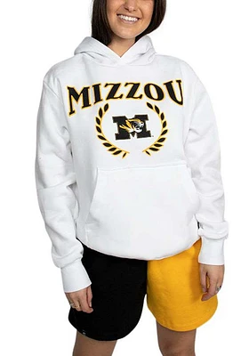 Hype and Vice Missouri Tigers Womens White Boyfriend Hooded Sweatshirt