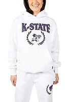 Hype and Vice K-State Wildcats Womens White Boyfriend Hooded Sweatshirt