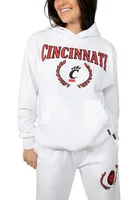 Hype and Vice Cincinnati Bearcats Womens White Boyfriend Hooded Sweatshirt