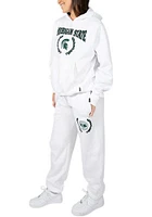Hype and Vice Michigan State Spartans Womens White Boyfriend Hooded Sweatshirt