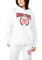 Hype and Vice Ohio State Buckeyes Womens White Boyfriend Hooded Sweatshirt