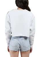 Hype and Vice Michigan State Spartans Womens Green Rookie Patchwork Crew Sweatshirt