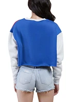 Hype and Vice Kansas Jayhawks Womens Red Rookie Patchwork Crew Sweatshirt