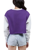 Hype and Vice K-State Wildcats Womens White Rookie Patchwork Logo Crew Sweatshirt
