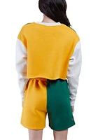 Hype and Vice Baylor Bears Womens Green Rookie Patchwork Crew Sweatshirt