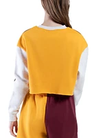 Hype and Vice Central Michigan Chippewas Womens Maroon Rookie Patchwork Crew Sweatshirt