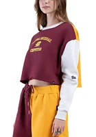 Hype and Vice Central Michigan Chippewas Womens Maroon Rookie Patchwork Crew Sweatshirt