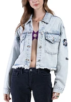Hype and Vice K-State Wildcats Womens Blue Denim Jean Light Weight Jacket