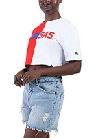 Hype and Vice Kansas Jayhawks Womens Red Crop Two Tone Brandy Short Sleeve T-Shirt