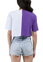 Hype and Vice TCU Horned Frogs Womens Purple Crop Two Tone Brandy Short Sleeve T-Shirt