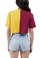 Hype and Vice Central Michigan Chippewas Womens Maroon Crop Two Tone Brandy Short Sleeve T-Shirt