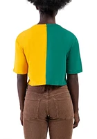 Hype and Vice Baylor Bears Womens Green Crop Two Tone Brandy Short Sleeve T-Shirt