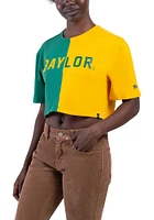 Hype and Vice Baylor Bears Womens Green Crop Two Tone Brandy Short Sleeve T-Shirt