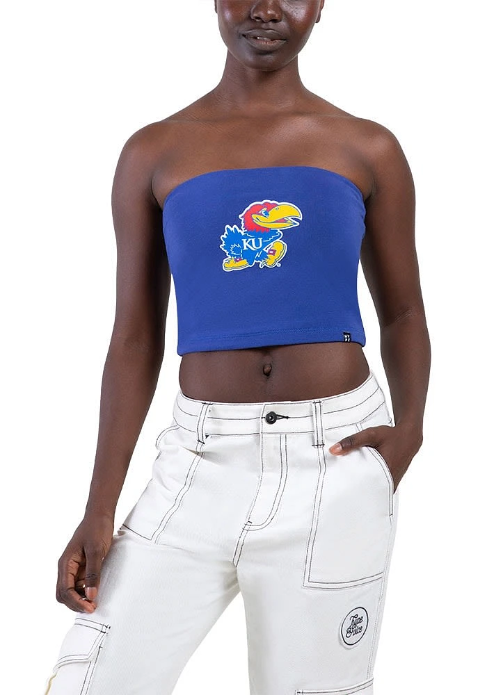 Hype and Vice Kansas Jayhawks Womens Blue Tube Top Tank