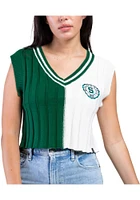 Hype and Vice Michigan State Spartans Womens Green Chloe Colorblock Knit Vest Tank Top