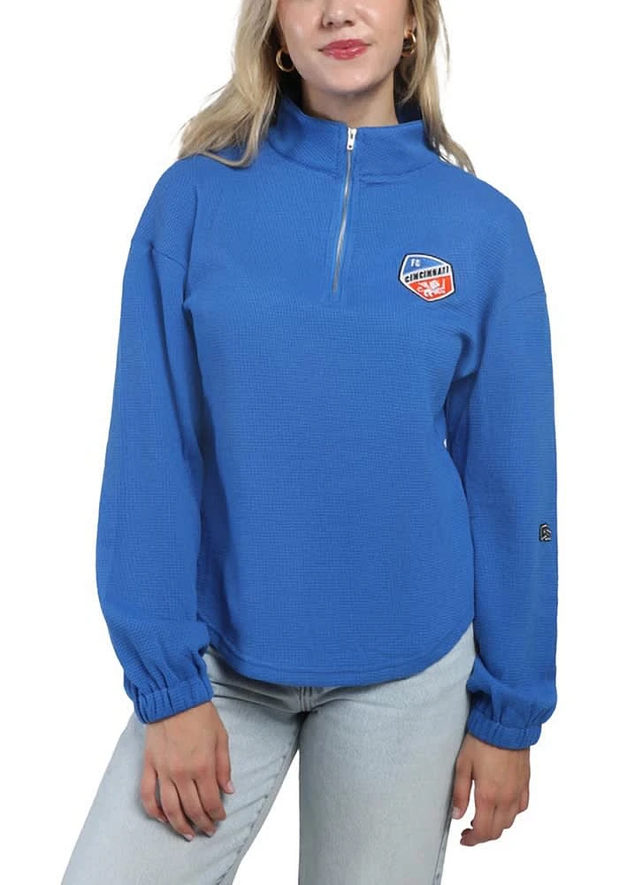 Hype and Vice FC Cincinnati Womens Blue Grand Slam Qtr Zip