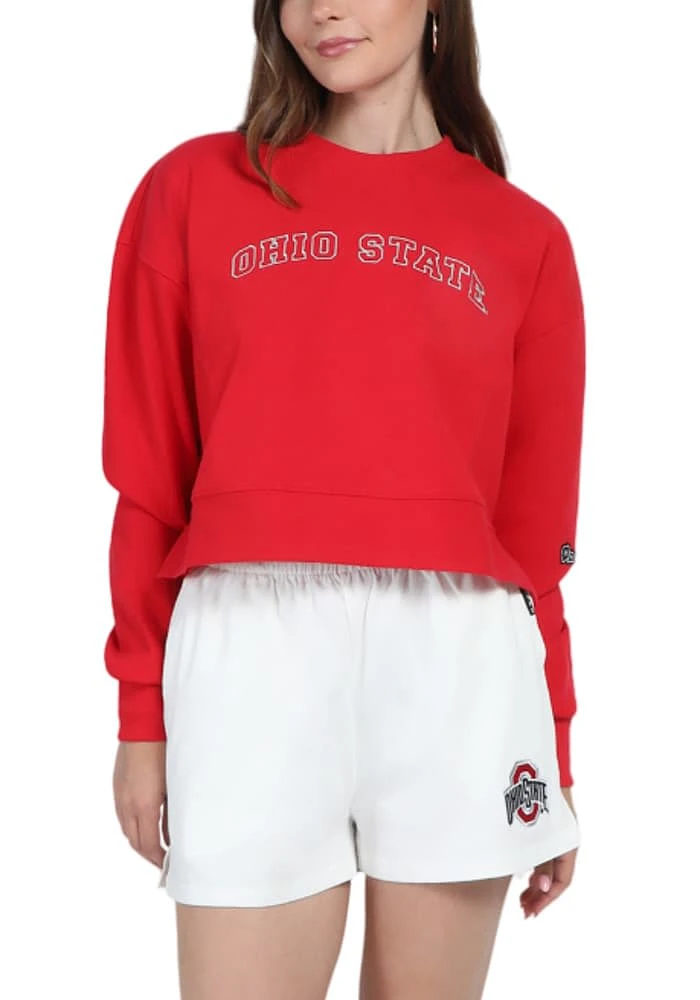 Hype and Vice Ohio State Buckeyes Womens White Fleece Track Shorts