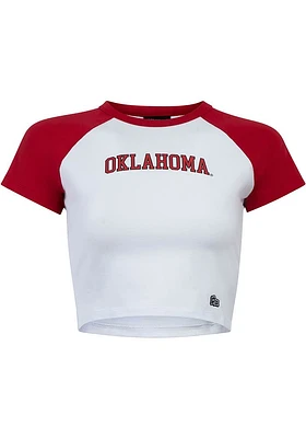 Hype and Vice Oklahoma Sooners Womens Cardinal Homerun Short Sleeve T-Shirt