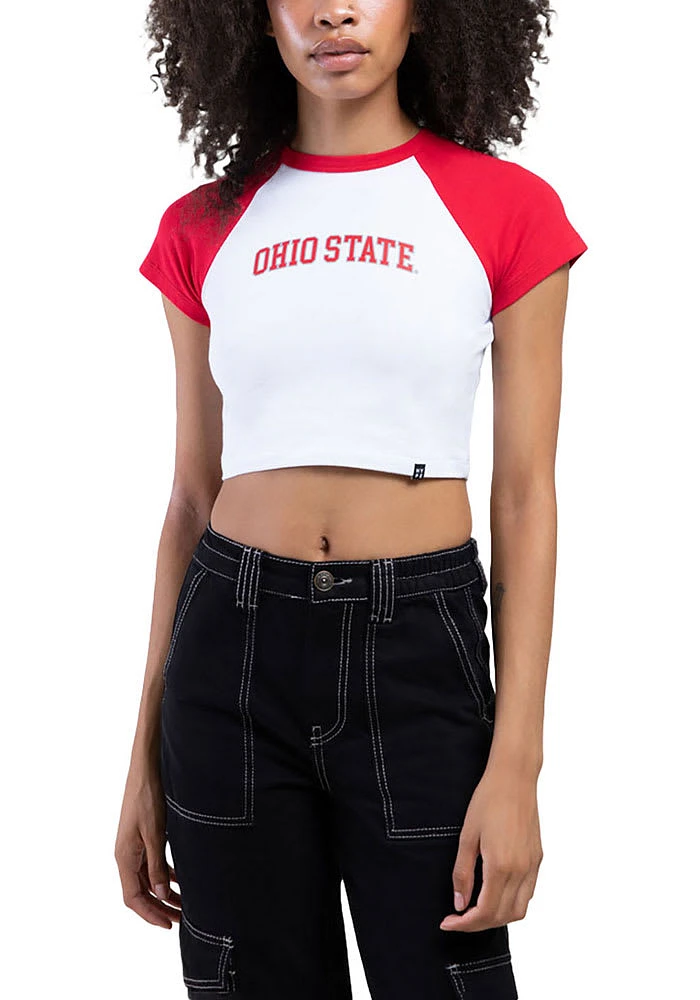 Hype and Vice Ohio State Buckeyes Womens White Homerun Short Sleeve T-Shirt