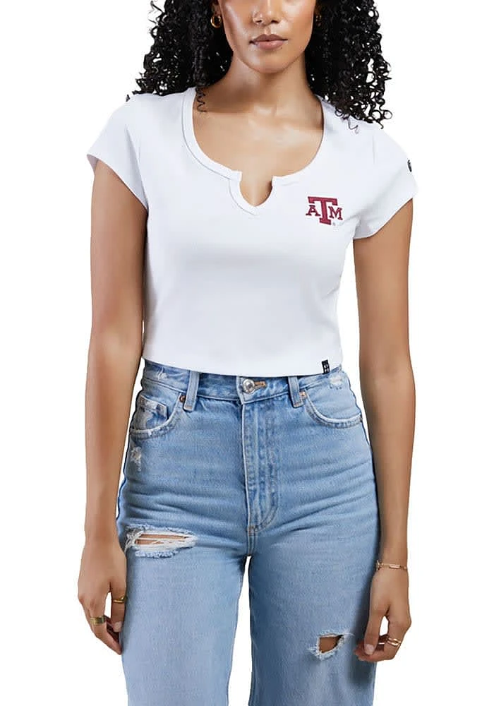 Hype and Vice Texas A&M Aggies Womens White Cali Short Sleeve T-Shirt