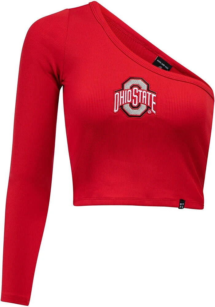 Hype and Vice Ohio State Buckeyes Womens Red Knock Out LS Tee