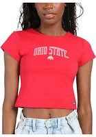 Hype and Vice Ohio State Buckeyes Womens Red Comeback Short Sleeve T-Shirt